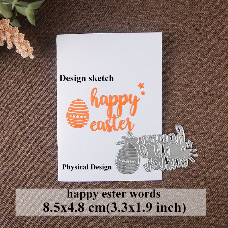 1pc Easter Cutting Dies Bunny Egg Die Happy Easter Metal Die C