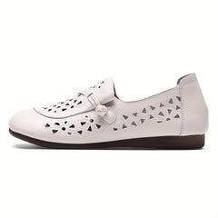Women's Retro Hollow Out Flat Sandals Soft Sole Slip On Shoes
