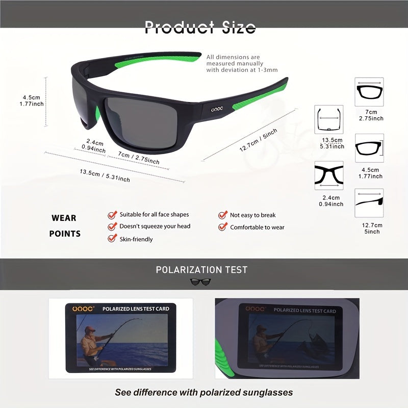 Men's Polarized Square Sunglasses for Sports Cycling Driving Fishing
