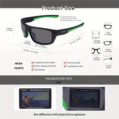 Men's Polarized Square Sunglasses for Sports Cycling Driving Fishing