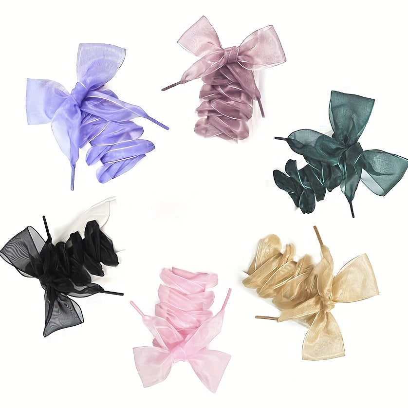 1pc Lace Chiffon Shoelace Silk Versatile Ice Cream Shoelace
