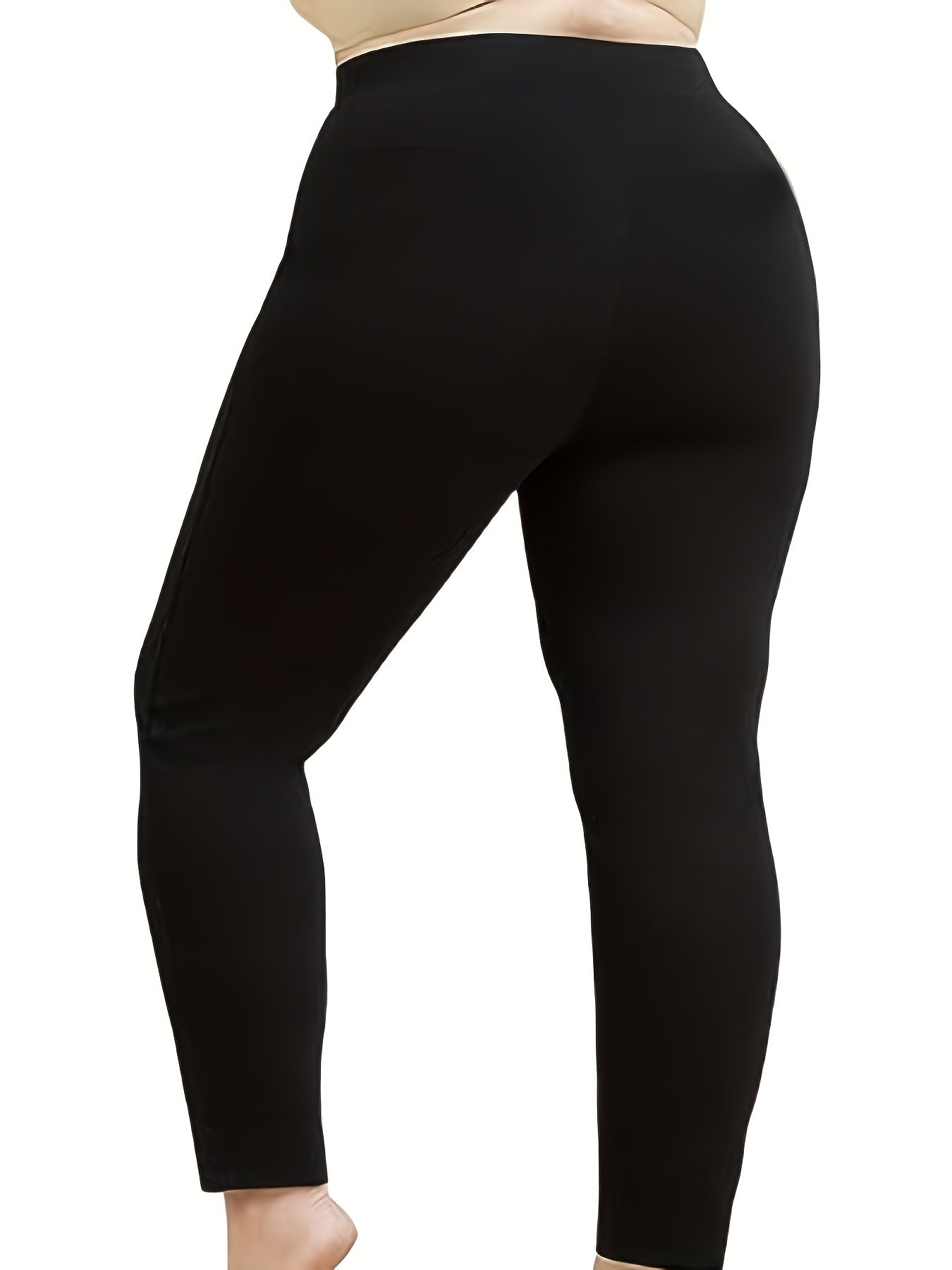  Solid High Rise Skinny Trousers