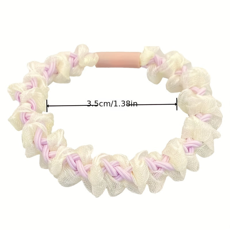 Mesh Lace Flower Hair Tie Elastic Scrunchie Ponytail Hair Rope