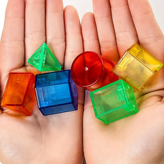 60 PCS 3D Shapes Translucent Toy For Light Table Math Manipulatives