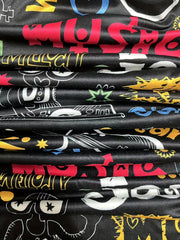  Graffiti Print Tapered Leg Pants