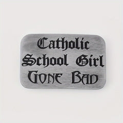 Gothic Letter Belt Buckle Leather Waistband Parts DIY