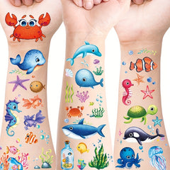 Glittering Ocean Sea Animals Temporary Tattoos Waterproof Lasting 2 5 Days