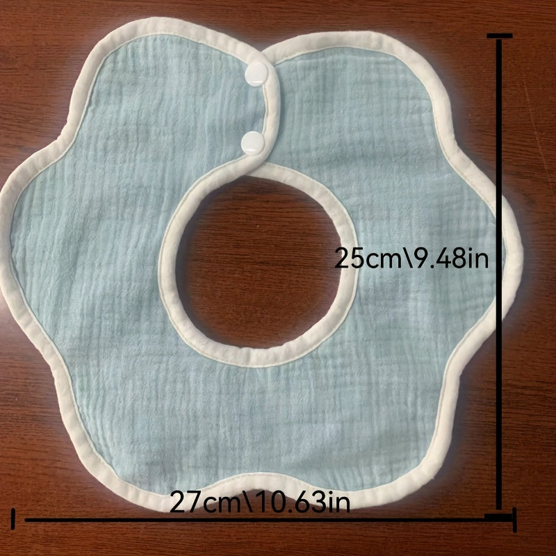 Baby Flower Shape 360 degree Rotating Beanie Velvet Baby Gauze Bib