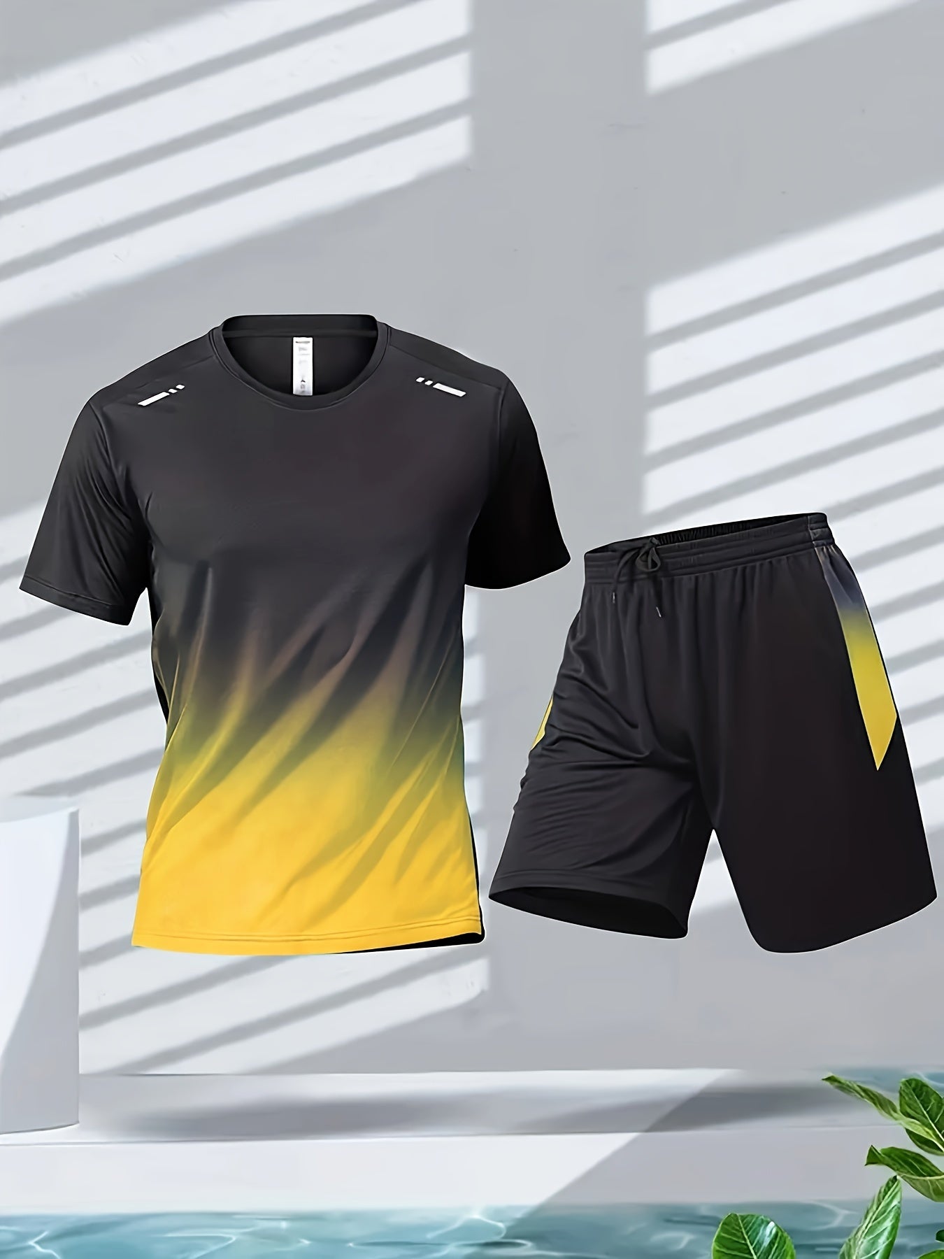 2pcs Gradient Basketball Training Suit with Shorts