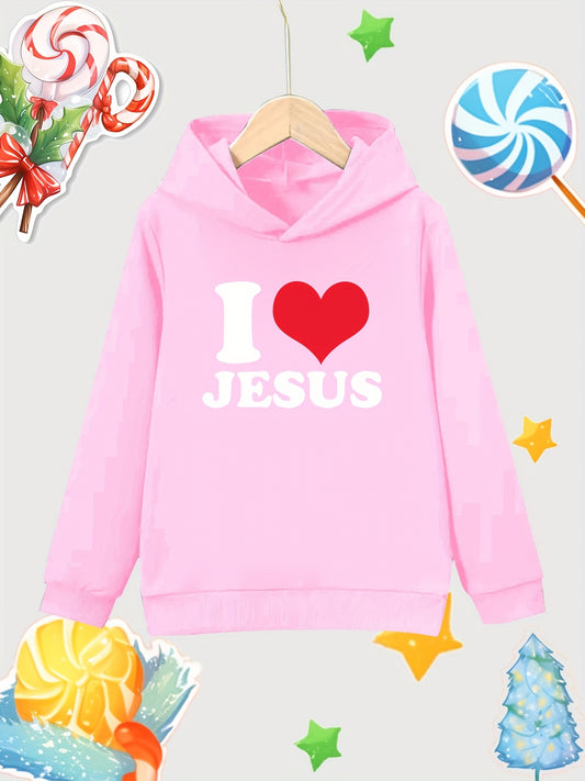 God Print Girls Cotton Hoodie for Autumn Winter