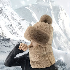 Winter Scarf Hats For Women Men Plush Neck Warmer Outdoor Windproof Hats