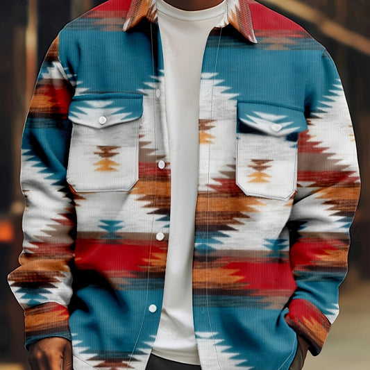Ethnic Style Men's Long Sleeve Shirt Jacket For Autumn