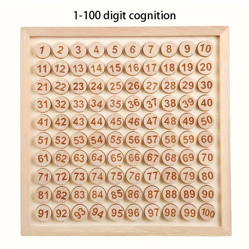 Wooden Educational Toy: 100 Numbers Arithmetic Game