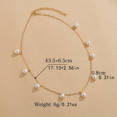 Baroque Style Faux Pearl Pendant Clavicle Chain Necklace