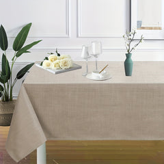 Linen Textured Tablecloth Rectangular High Solid Anti-Splash Tablecloth