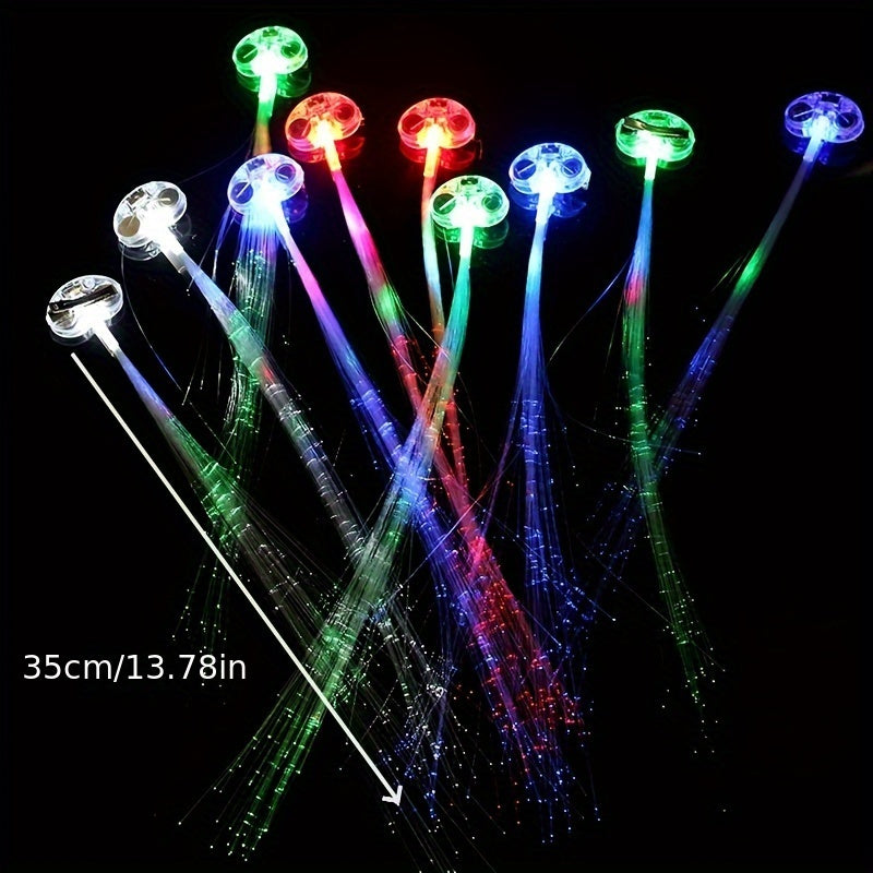 4pcs Glowing Butterfly Braids Fiber Optic Wigs with Hair Clips