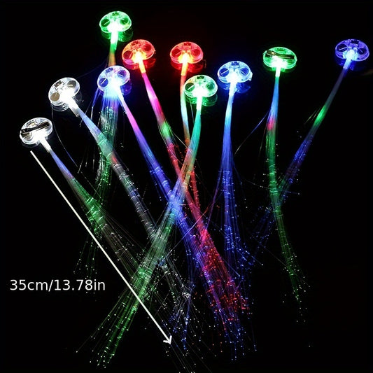 4pcs Glowing Butterfly Braids Fiber Optic Wigs with Hair Clips