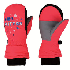 Kids Winter Skiing Snow Gloves Cold Weather Windproof Mittens