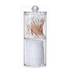 Clear Makeup Organizer with Swab Pad and Brush Holder