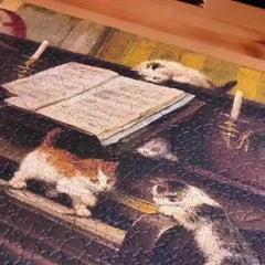 1000pcs Large Puzzle Floral Cat Purple Green Orange Pink Yellow Challenging