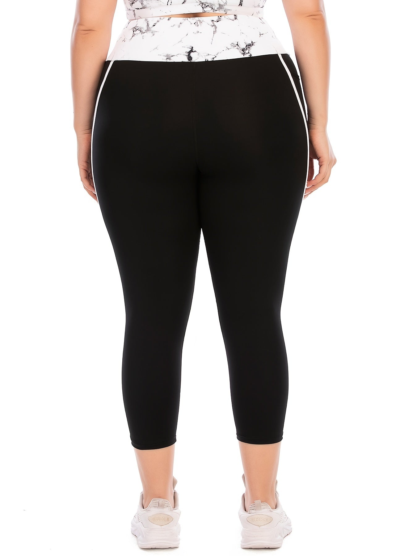  Colorblock Yoga Cropped Leggings With Pocket