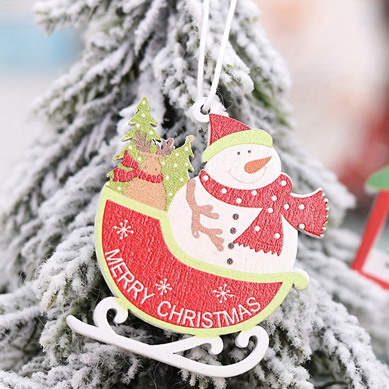 12pcs Snowman Tree Pendants Christmas Home Decor