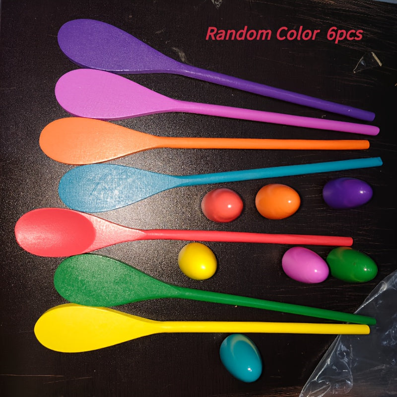 12pcs Wooden Egg Spoon Set for Easter Eggs Outdoor Activities
