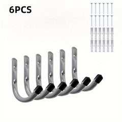6pcs Heavy Duty Garage Tool Hook Storage Hanger Wall Mounted Steel Hanging