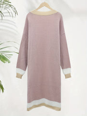  Colorblock Open Front Cardigan