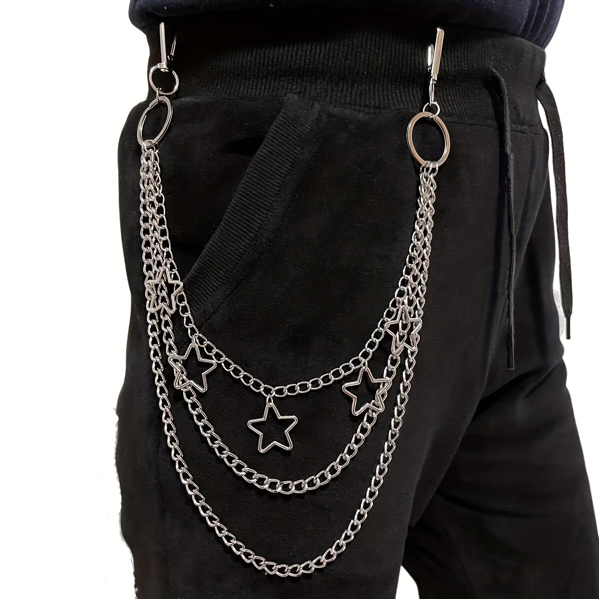 Pentagram Layer Pant Chain Men's Y2K Jewelry