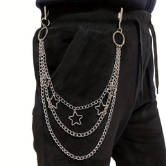 Pentagram Layer Pant Chain Men's Y2K Jewelry