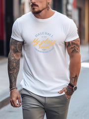 Men's Printed Leisure Sports T shirt Casual Stretch Tee Shirt
