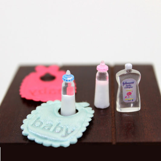 DOLLHOUSE Food Toy Scene Model Dollhouse with Mini Bottle Napkin Set