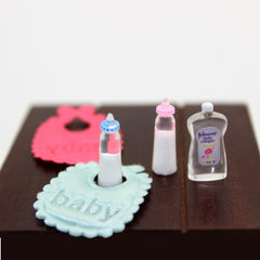 DOLLHOUSE Food Toy Scene Model Dollhouse with Mini Bottle Napkin Set
