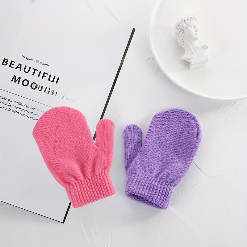 Children's Knitted Gloves Warm Mittens Soft Coldproof Gloves
