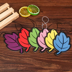 6 Pcs Car Air Freshener Vanilla Scent Tea Paper Hanging Fragrance Leaf Shape