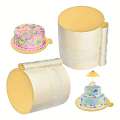 50 Mini Golden Cake Boards Disposable Cupcake Trays 3"