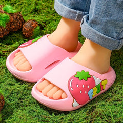 Cartoon Fruit Girls Slippers Comfortable Breathable Non slip Indoor Bathroom