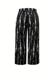 Women's Plus Tie Dye Wide Leg Pants With Pockets
