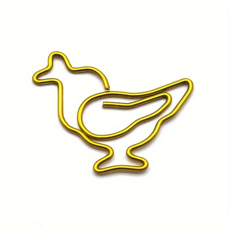 10pcs Chicken Shape Paper Clip Golden Silvery P