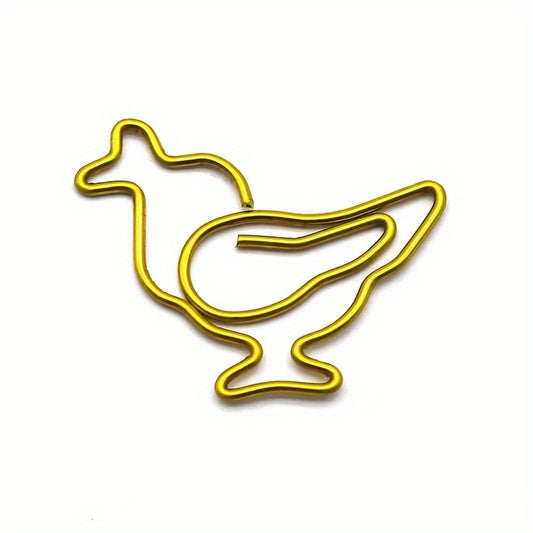 10pcs Chicken Shape Paper Clip Golden Silvery P