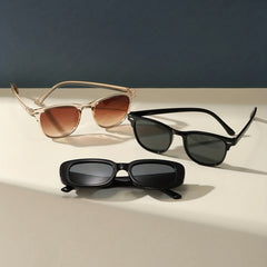 3 Pairs Square Sunglasses Rivet Anti Glare UV400 Sun Shades