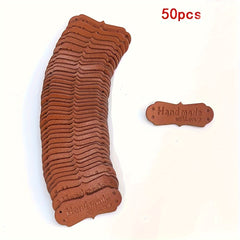 50 Pack Synthetic Leather Labels - DIY Knitting & Sewing Crafts