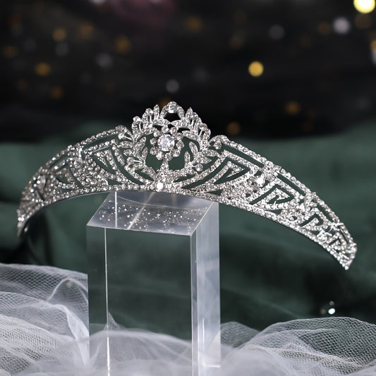 Royal Wedding Tiara Bridal Headpiece Zircon Plated Golden Gift