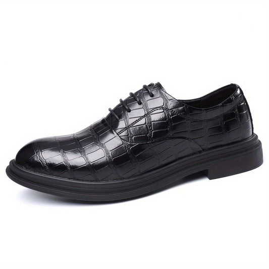 Men's Textured Oxford Shoes Lace up Front Dress Shoes For Men Business Formal