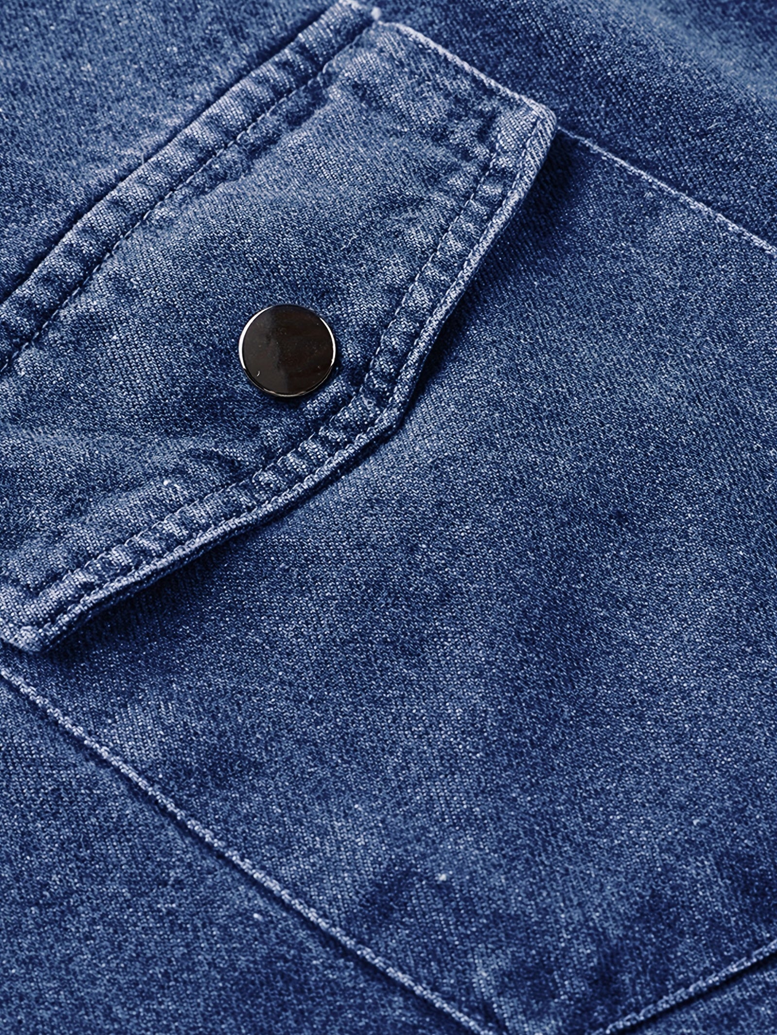 Contrast Stitch Denim Jacket Men's Casual Street Style Turn Down Collar