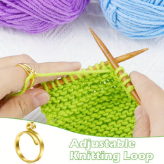 2pcs Open Crochet Ring for Finger Knitting Tools Adjustable Jewelry Accessories
