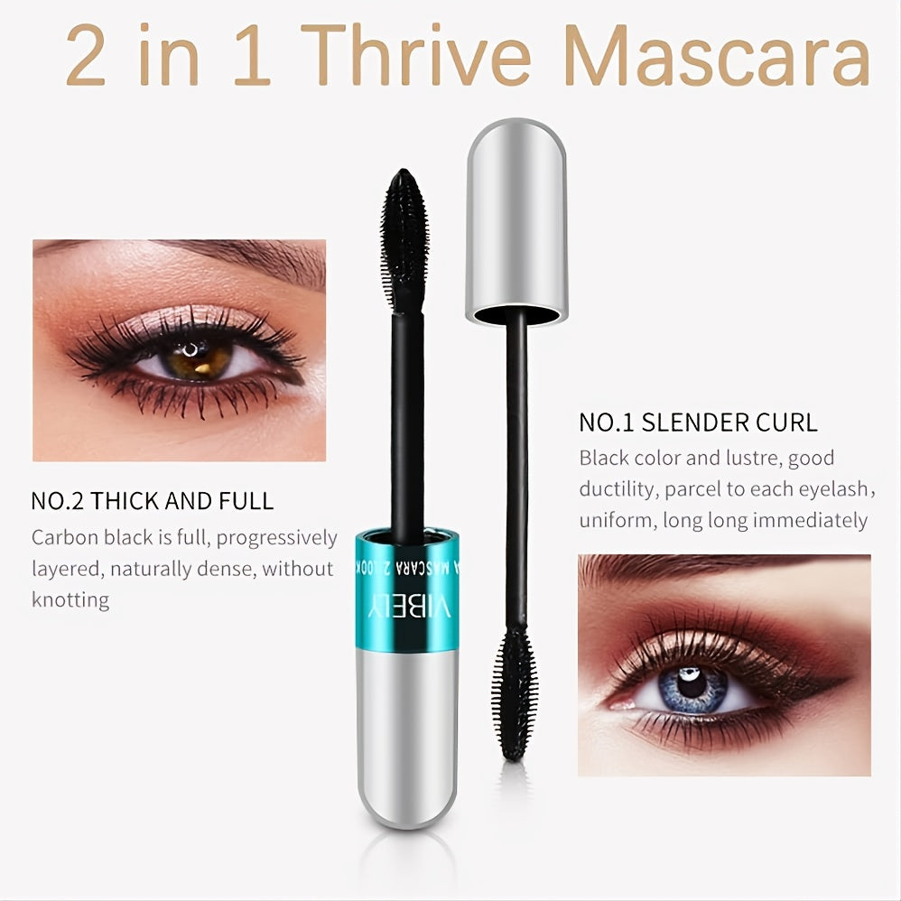 4D Silk Fiber Mascara Waterproof Lengthening & Thickening No Clumping