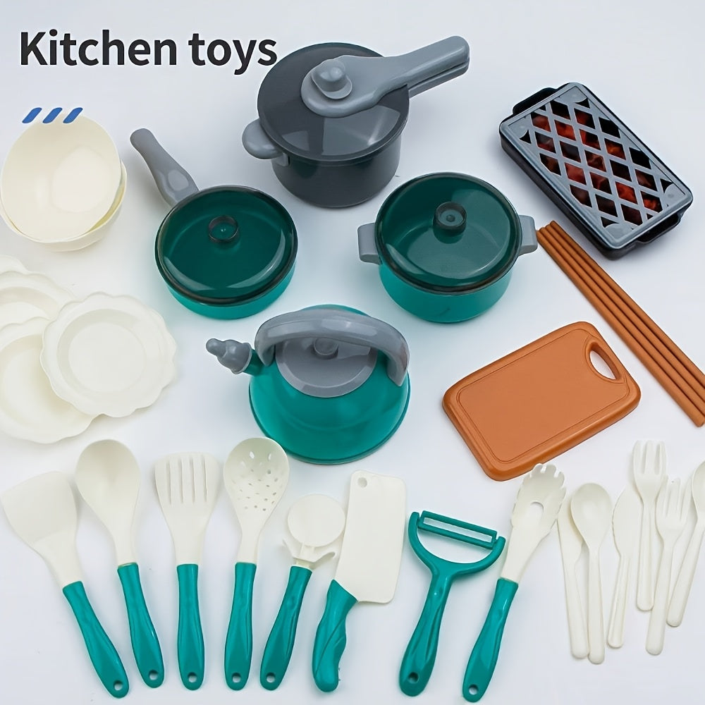 Kitchen Cooking Toy Set for Kids - Pretend Play Fruit Cutting Toy