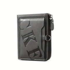 Men's Retro Short Zipper PU Leather Wallet Ideal Gift For Men